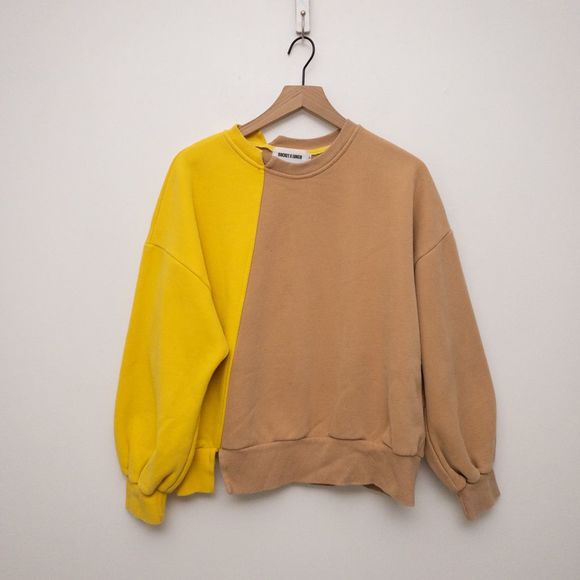 Rocket x Lunch Diagonal Color Block Sweatshirt Size Small - Picture 2 of 10